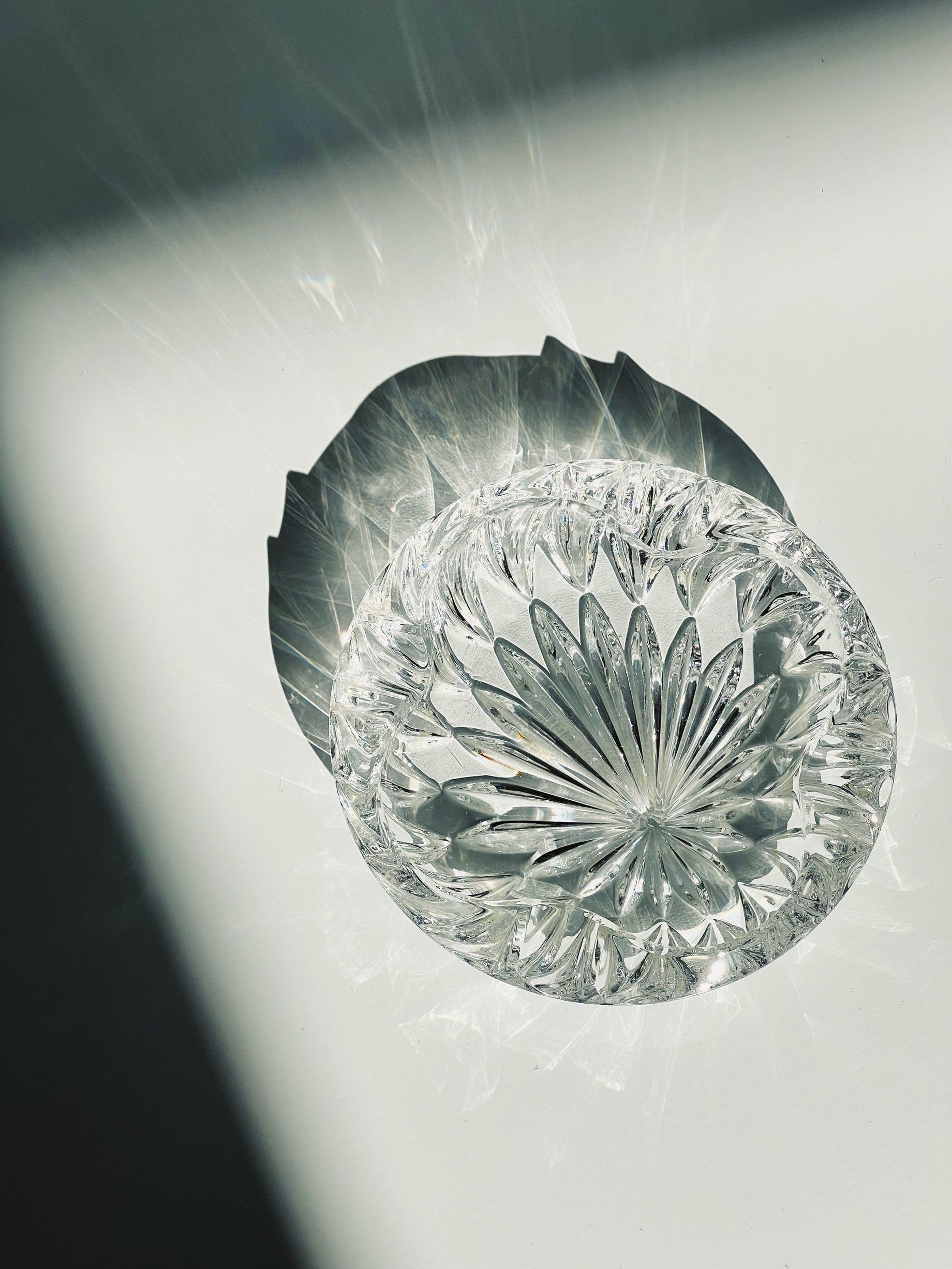 Crystal Ashtray with Inlay Design
