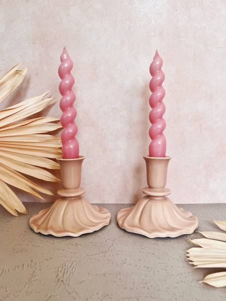 MCM Pink Candlestick Holders