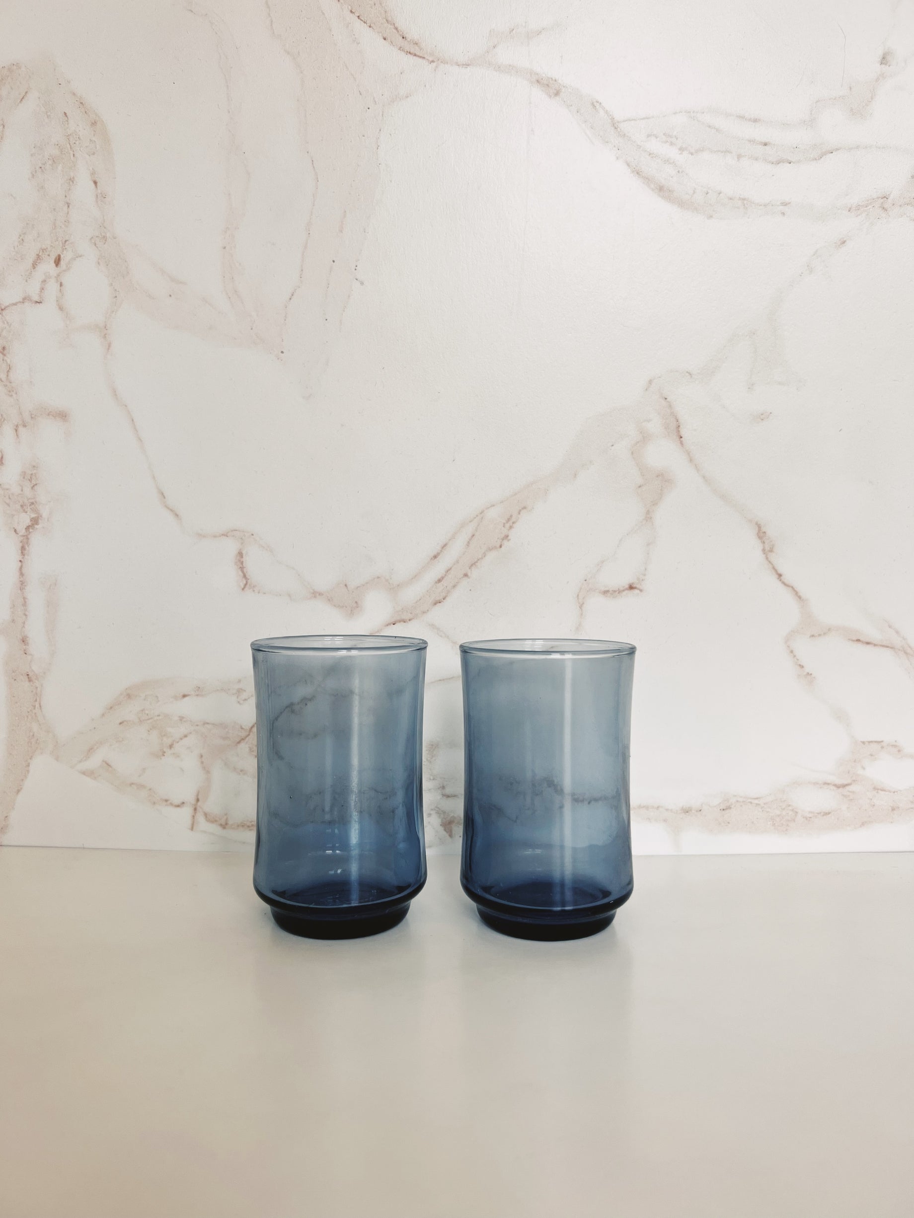 Pair of Navy Drinking Glasses