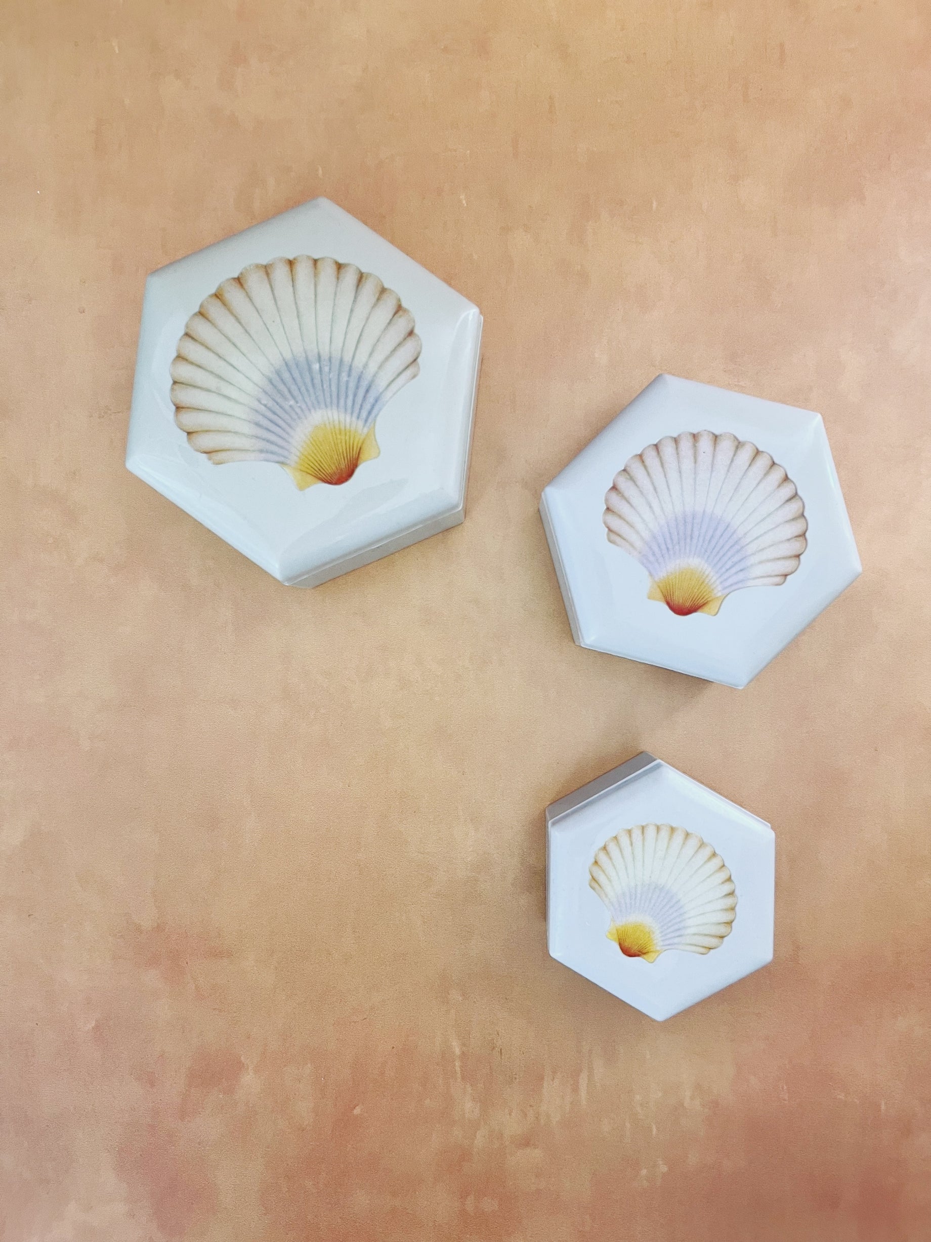 Trio of Shell Nestling Boxes