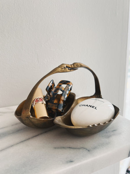 Brass Double Swan Dish