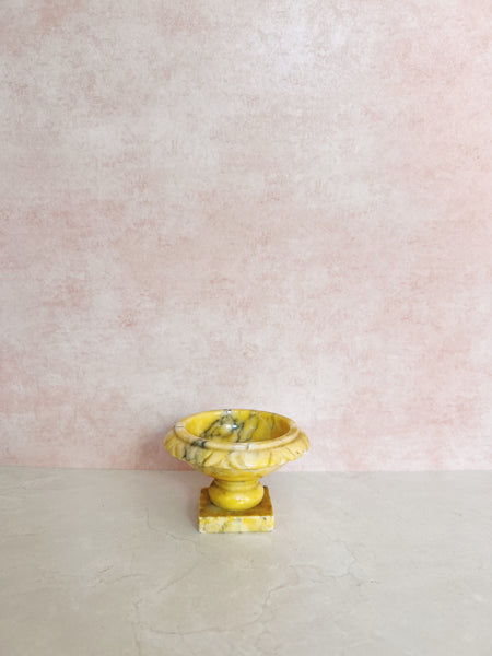 Yellow Marble Pedestal Dish