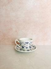 Load image into Gallery viewer, Set of 2 White and Blue Teacups
