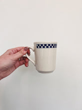 Load image into Gallery viewer, Blue Checkered Rim Mugs
