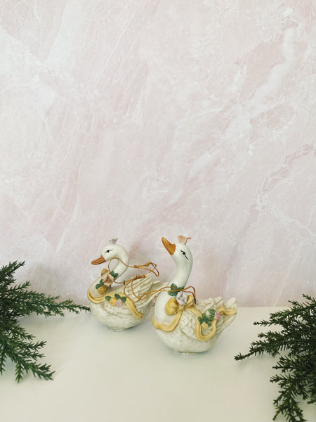 Pair of Swan Ornaments
