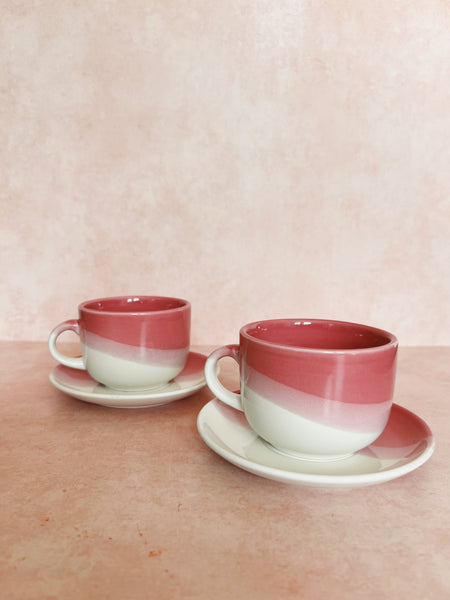 Pink Ombre Mug + Saucer
