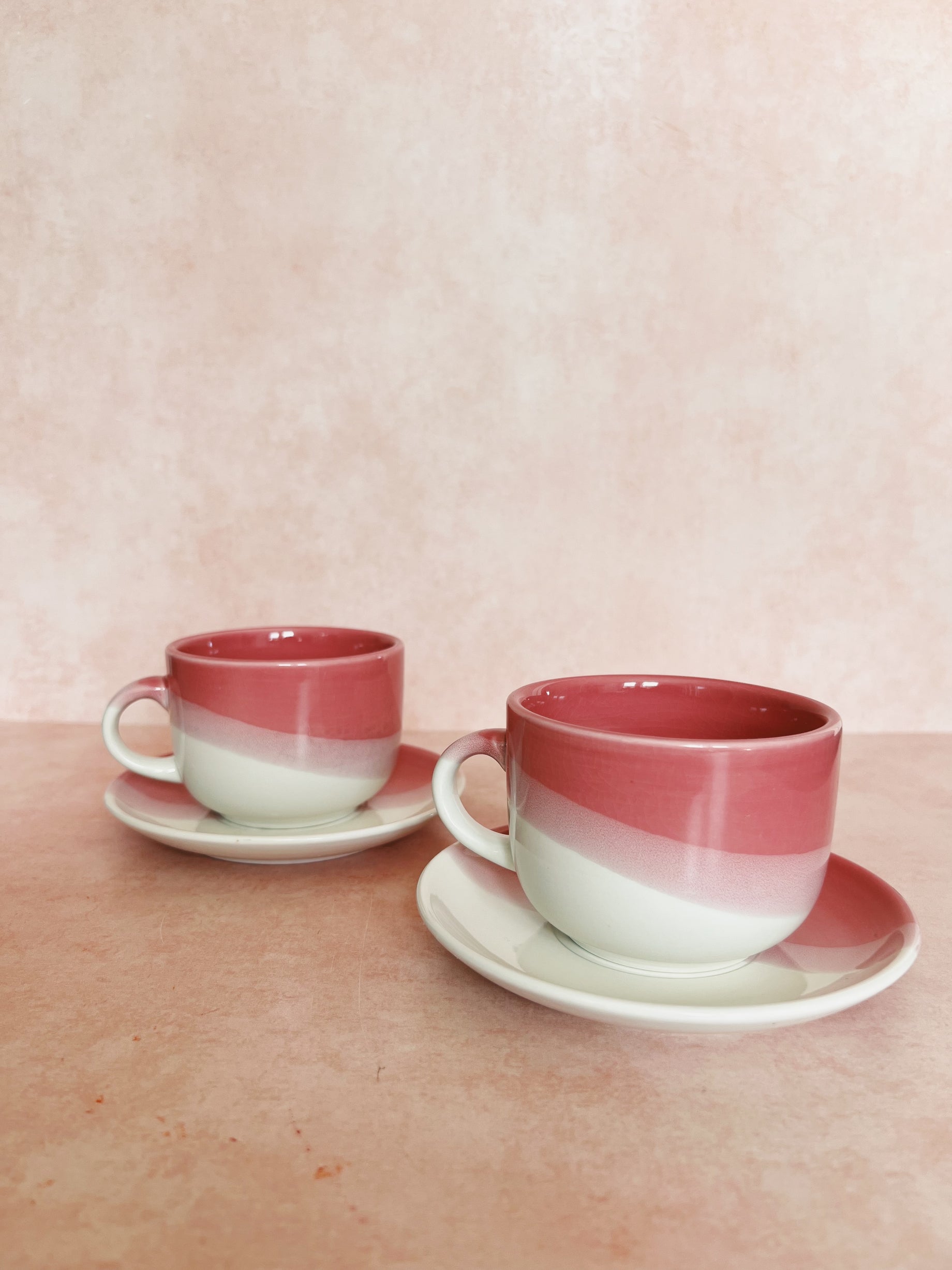 Pink Ombre Mug + Saucer