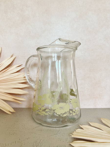 Glass Floral Pitcher