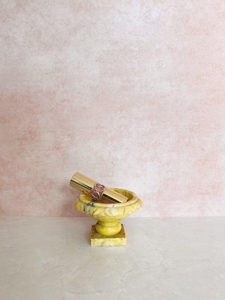 Yellow Marble Pedestal Dish