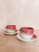 Load image into Gallery viewer, Pink Ombre Mug + Saucer
