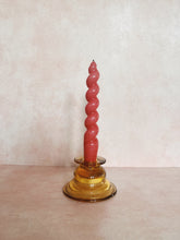 Load image into Gallery viewer, Amber Glass Candlestick Holder
