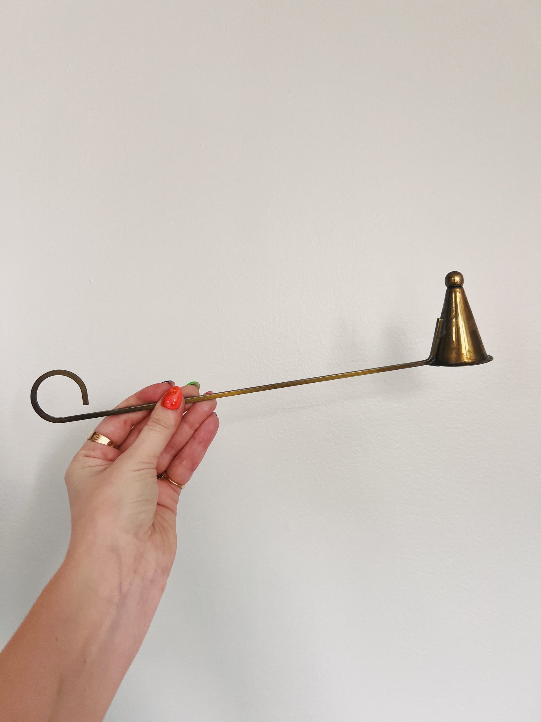 Brass Candle Snuffer with Curved Handle