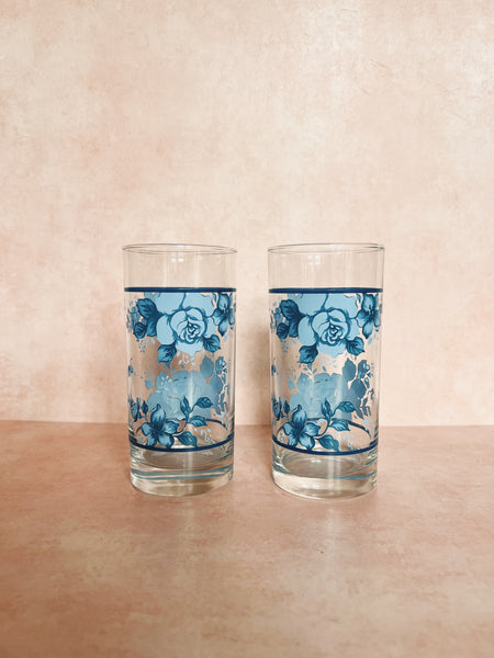 Blue Flower Print Glasses