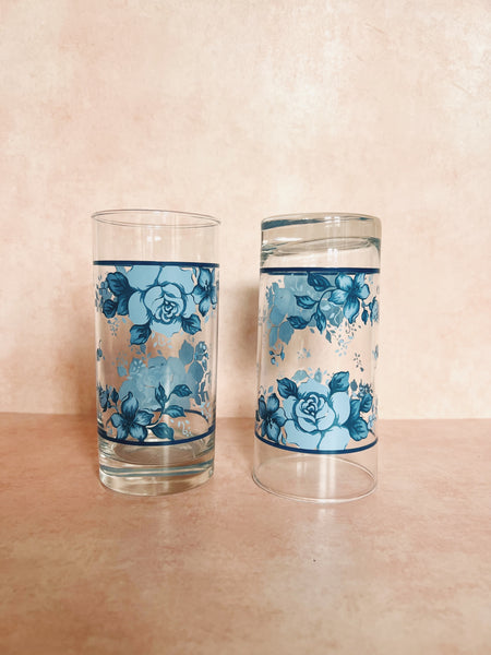Blue Flower Print Glasses