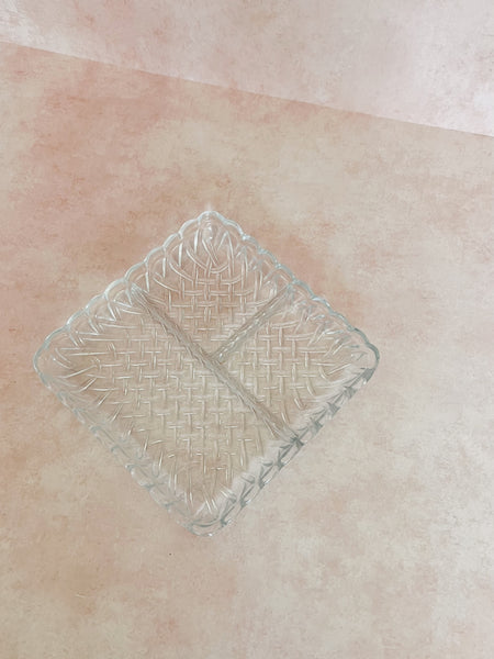 Basket Weave Glass Tray