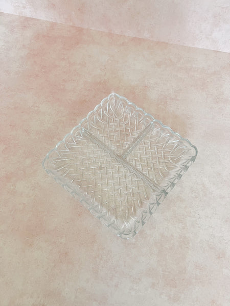 Basket Weave Glass Tray