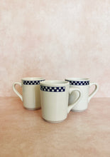 Load image into Gallery viewer, Blue Checkered Rim Mugs
