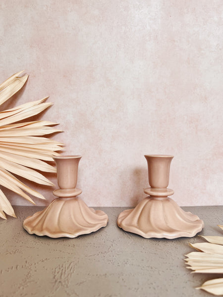 MCM Pink Candlestick Holders