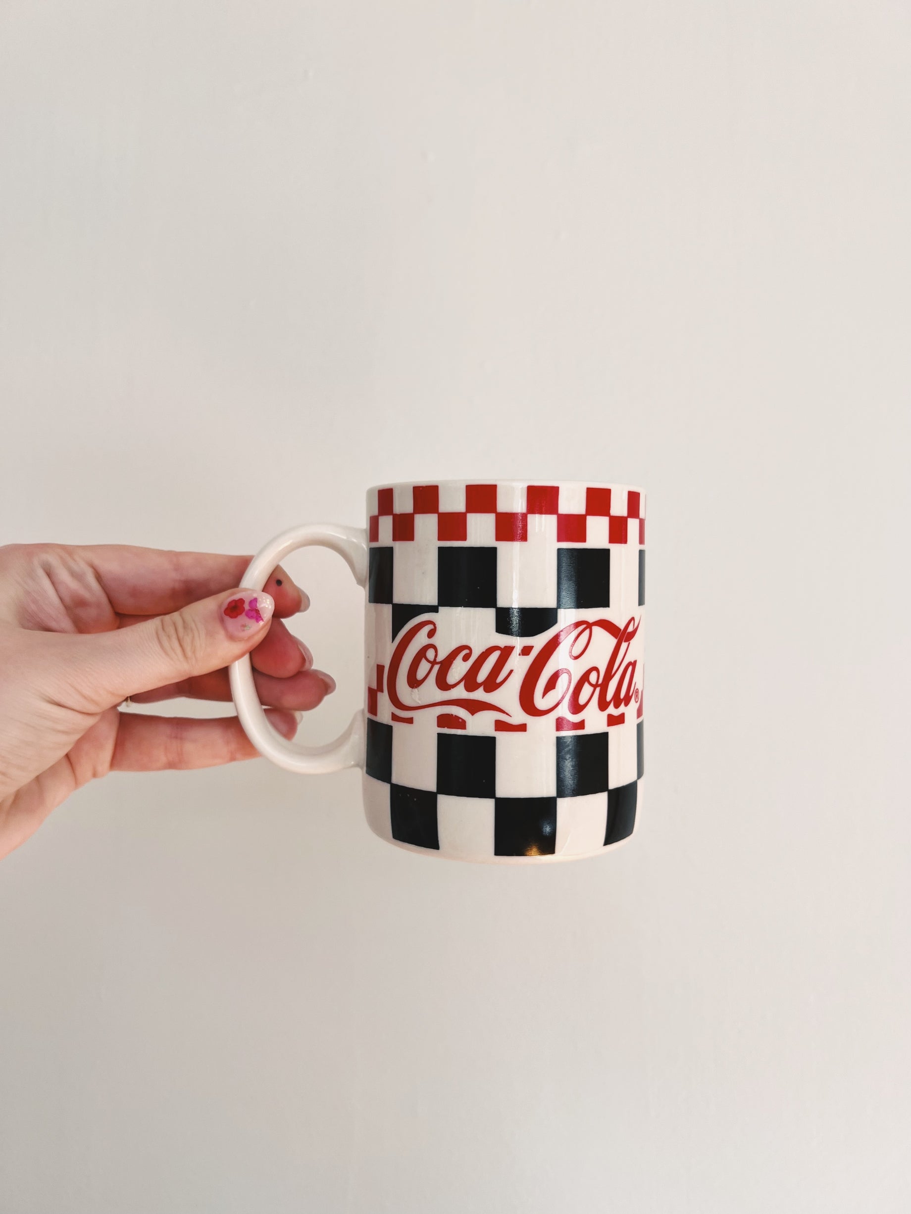 Checkered Vintage Coca Cola Mug